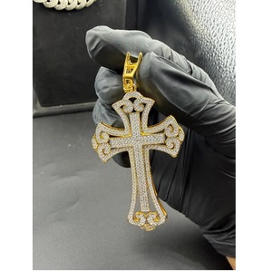 925 <b>Silver</b> Moissanite <b>Charm</b> Pendant Hip Hop Jewelry Luxury Bling Statement Sparkling Fashion Accessory Unisex - Product Image 1