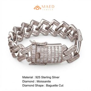 925 Sterling <b>Silver</b> Moissanite Bracelet Fashion Jewelry Floral Link Bracelet <b>for</b> Women <b>Men</b> Elegant Gift New York City Style Fine - Product Image 6