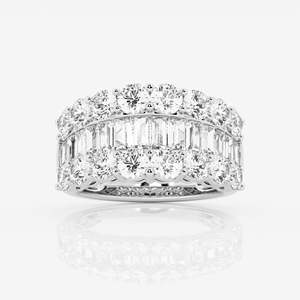 Gold Diamond Eternity Band Ring Round Brilliant Cut Prong Setting Luxury Women's Wedding Ring - Product Image 4
