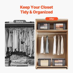 Contenitore Organizer Pieghevole Grande da 60L in Tessuto Intrecciato con 6 Scomparti e Maniglie - Product Image 2