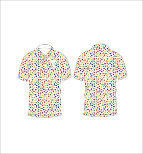Camiseta polo multicolor con lunares para hombre, camiseta de golf de manga corta con estampado de lunares coloridos, ropa informal transpirable para verano - Product Image 6