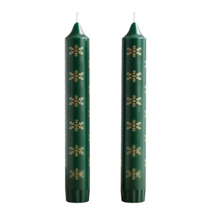 Elegant Gold <b>Snowflake</b> Design Tapered Candles Soy Wax Smokeless Smooth Finish Beautiful Christmas Birthdays Wedding Diwali <b>Decor</b> - Product Image 3