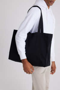 Striped <b>Canvas</b> Tote Bag Large Capacity Reusable Shoulder Handbag Zipper Underarm <b>Shopper</b> for Daily Travel - Product Image 5