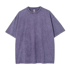 เสื้อยืดโอเวอร์ไซส์ทรงหลวมสไตล์วินเทจ ล้างสีแบบแอซิด พิมพ์ลายอนิเมะตามสั่ง ผ้าฝ้าย 100% ใส่สบายสำหรับผู้ชาย - Product Image 3