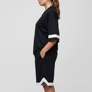 Top Selling Women's Cotton <b>Twin</b> <b>Set</b> Fashionable Relaxed Fit Summer Casual Wear Solid Pattern T-shirt & Short <b>Twin</b> <b>Set</b> for Woman - Product Image 2