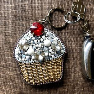Luxury Handmade Beaded Embroidery <b>Keychain</b> Stylish Purse Charm and Key Holder Elegant Hand Embroidered Beaded <b>Keychain</b> Colorful - Product Image 5