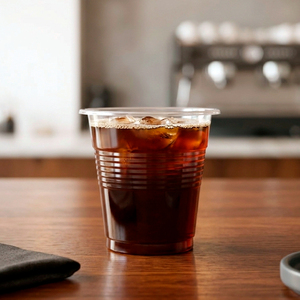 QUANG QUAN Disposable 16/22/24oz Clear PP/PET Single Wall <b>Plastic</b> <b>Cups</b> 95mm Lids Tea Coffee Cold Beverages Party - Product Image 1