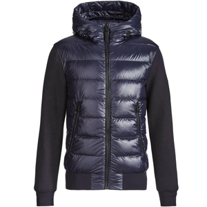 Veste matelassée à capuche pour homme, bleu marine, manches longues, rembourrage en fibre de polyester, respirante, coupe-vent, style streetwear, fermeture frontale - Product Image 2
