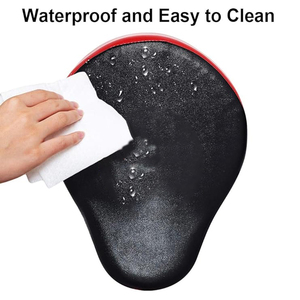 Pads de frappe incurvés en cuir PU rouge et noir avec mousse PVC, brassards réglables pour l'entraînement au kickboxing, Muay Thai et arts martiaux - Product Image 4