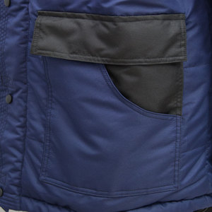 Blue Microfiber Waterproof <b>Winter</b> <b>Workwear</b> Suit with Hooded Jacket and Bib Overalls for Unisex Cold Storage and Freezer Use - Product Image 6