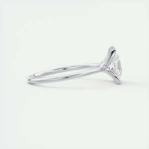 Bague de fiançailles solitaire à demi-sertissage en or blanc 14 carats, taille princesse, 2,00 carats - Product Image 1