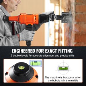 Trapano carotatore diamantato portatile da 4 pollici per calcestruzzo a umido, 1100-2400 RPM, due velocità, con 2 bolle, per perforazione - Product Image 2