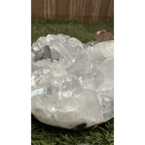 White Apophyllite with Red Stilbite <b>Crystal</b> <b>Cluster</b> Premium Natural Mineral for Meditation Decor and Wholesale Trade - Product Image 2