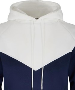 Men's <b>Navy</b> Blue Hooded <b>Sweatshirt</b> Regular Fit Knitted Solid Color Casual Pocket Design 100% Cotton Eco-Friendly Quick Dry - Product Image 3