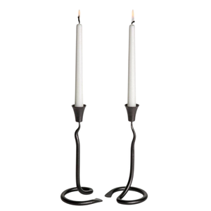Juego de 2 Portavelas de Metal en Color Negro, para una Cena Romántica a la Luz de las Velas, Decoración para el Hogar y Bodas - Product Image 1