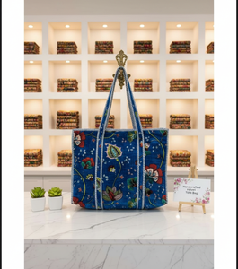 Bolso de Hombro Azul Personalizado para Mujer, Reversible, Estilo Bohemio Vintage, de Terciopelo Ligero, de 18 Pulgadas, para Invierno y Verano, para Compras y Viajes - Product Image 2