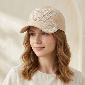 <b>Women</b> Lace Baseball <b>Hat</b> Vintage Inspired Floral Pattern Adjustable Casual Headwear For <b>Summer</b> Outdoor Fashion - Product Image 2