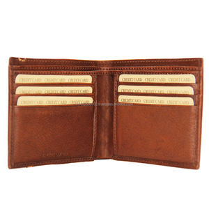 Porte-cartes RFID court en cuir véritable pour hommes, portefeuilles à fermeture ouverte, doublure en polyester, emballage de boîte-cadeau personnalisé, vente en gros - Product Image 4