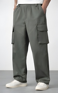 Pantalones Cargo Jogger de Pierna Recta Oversize de 240 GSM, Tejido Pesado, Estilo Urbano, Táctico y Casual, Venta al por Mayor - Product Image 3