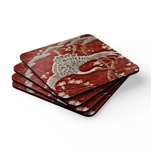 REHMAN CRAFT Handmade Red Modern Design Square Shape 9cm Diameter 4mm Thick MDF <b>Drink</b> <b>Coasters</b> with Cork Backing - Product Image 6
