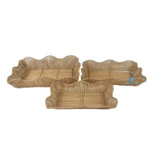 Bandeja de Servir Ovalada/Rectangular Multifuncional, Ligera, de Mimbre de Ratán Tejido a Mano, con Acabado Natural, Ecológica, para el Desayuno - Product Image 5