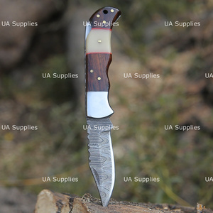 UA Supplies OEM ODM Industrial Grade Damascus Steel Pocket Folding Knife Rosewood Bone Handle Custom Handmade EDC Hunting Clip - Product Image 6