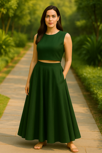 Elegante conjunto de dos piezas de poliéster color borgoña intenso, ropa casual semi formal para mujer, disponible en tallas M, L, XL, XXL, venta al por mayor. - Product Image 4