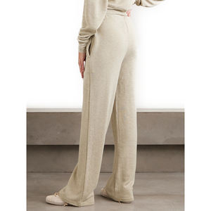 ชุดเซ็ตเสื้อสเวตเชิ้ตและกางเกงขายาวผ้าเฟรนช์เทอร์รี่สำหรับผู้หญิง ผ้าคอตตอนผสม ทรงขากว้าง แขนยาว ไหล่ตก คอกลม เนื้อผ้านุ่ม น้ำหนักปานกลาง - Product Image 5