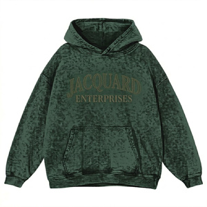 เสื้อฮู้ดดี้โอเวอร์ไซส์ผ้าฝ้ายพรีเมียมเนื้อหนา แบบเรียบ สีพื้น สไตล์สตรีทแวร์สำหรับผู้ชาย - Product Image 2