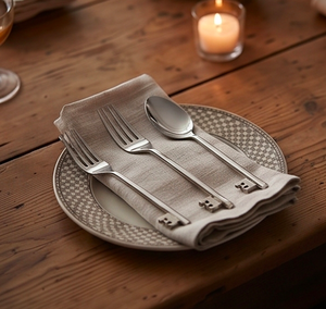 Ensemble de couverts en acier inoxydable avec support magnétique pour couteaux, cuillère, fourchette et cuillère à café, vaisselle moderne argentée - Product Image 4