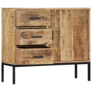 Credenza in legno massello di Mango 34.6 "x 11.8" x 28 "-unità di stoccaggio resistente ed elegante - Product Image 5
