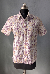 Chemise décontractée pour homme à manches courtes, imprimé floral, col rabattu, tissu en coton respirant pour l'été - Product Image 4