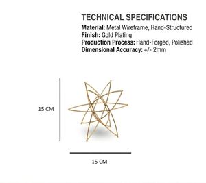Golden Geometric Metal Sculpture Modern Handmade <b>Table</b> Artifact Showpiece for Living Room Home Decor - Product Image 5