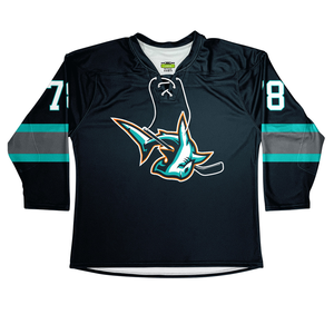 Camiseta de Hockey sobre Hielo Pangolins para Hombre, Blanca, Dorada y Negra, Manga Larga, Sublimada, Absorbe la Humedad, Corte Regular, Ropa Deportiva para Adultos - Product Image 3