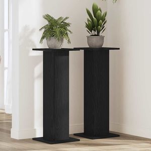 Support pour plantes en chêne noir, 2 pièces, 11,81 x 11,81 x 31,50 po, pour paniers suspendus et accessoires - Product Image 1