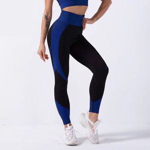 Leggings de fitness pour femmes de haute qualité, taille haute, élastiques, pour le jogging et le yoga, avec logo, en spandex/nylon, motif à carreaux - Product Image 2