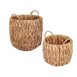Pot à fleurs en jacinthe d'eau style bohème, pot en paille tressé à la main pour la décoration intérieure et le jardin extérieur - Pot tressé naturel du Vietnam - Product Image 1