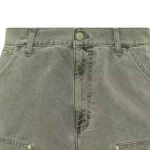 Short cargo long ample en sergé de coton pour homme, avec fermeture éclair, six poches, en pur coton - Product Image 4