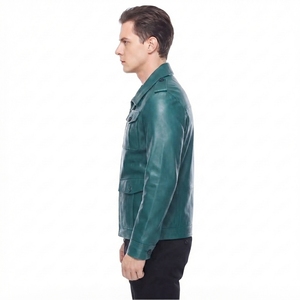 Veste de terrain unisexe en cuir de vachette, coupe ajustée, décontractée, pour l'hiver, avec fermeture éclair sur le devant, service OEM, pour un usage quotidien - Product Image 2