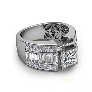 IGI-Zertifizierter 14k 18K Weißgold Vintage-Stil Labor-Gezüchteter Diamantring Luxus-Schmuck Smaragdschliff Drei-Stein-Verlobungsringe - Product Image 5