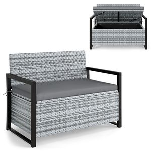 Panca da Esterno con Contenitore Integrato in Vimini, Divanetto per Patio - Product Image 5