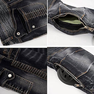 Pantalon de moto pour homme coupe-vent avec fermeture éclair, équipement de protection pour la conduite à moto, grande taille, jean moto – Vente en gros - Product Image 6