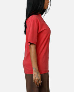 Women Red Crew Neck T-Shirt Short Sleeve Loose Fit 100% Cotton Plain Dyed Jersey Casual Style Everyday <b>Comfort</b> Wear - Product Image 5