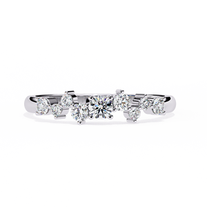 Anillo de Compromiso o Aniversario de Diamantes de Corte Redondo Clásico de Diseñador para Mujer, Oro de 10k, 14k, 18k, Certificado IGI - Product Image 3