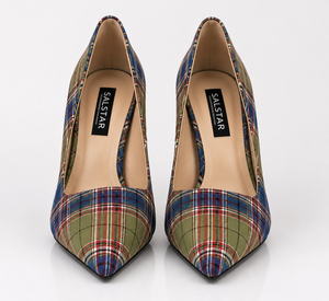 Zapatos de tacón de aguja con estampado escocés para mujer, elegantes tacones altos para bodas y eventos nocturnos - Product Image 2