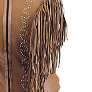 Women Vintage <b>Fringe</b> Vest <b>Suede</b> Leather Western Cowboy Sleeveless <b>Jacket</b> Tassel Biker Rodeo Fashion Premium OEM Wear - Product Image 2