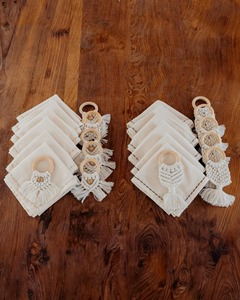 Minimal <b>White</b> Macrame Napkin Ring Suitable For Party Restaurant Hotel Cafe <b>Dining</b> <b>Table</b> And Elegant <b>Table</b> Decor Accessory - Product Image 2