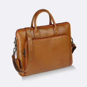 Porte-documents de luxe en PU fait main |   Sac pour ordinateur portable en cuir pleine fleur unisexe |   Sangle de transport légère pour valise avec rembourrage d'épaule - Product Image 6