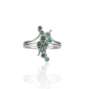 Bague asymétrique en émeraude 100 % authentique, pierre de naissance de mai, bijoux fins, prix de gros pour fabricants – Meilleures ventes - Product Image 1