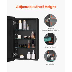 Armadietto per Medicinali con Specchio da Bagno a 3 Strati, 16,5 X 27,5 Pollici, con Cornice in Alluminio e Pubblicità - Product Image 3